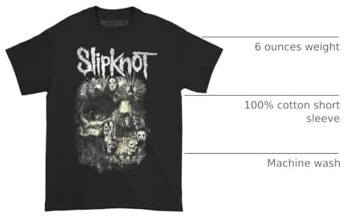 Rock Off officially licensed Skull Group T-shirt X-Large Black | Licensed Music T-shirt, 100% Cotton, Crew Neck, Short Sleeve thumbnail 4