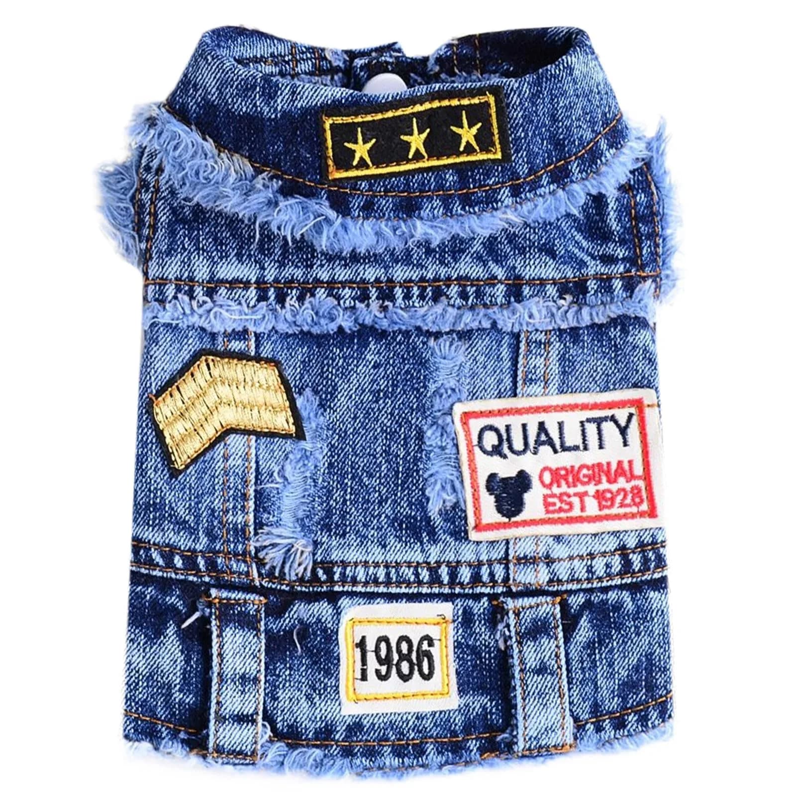 DOGGYZSTYLE Cool Dog Jean Jacket Small XL | Stylish Denim Coat for Small Dogs & Cats