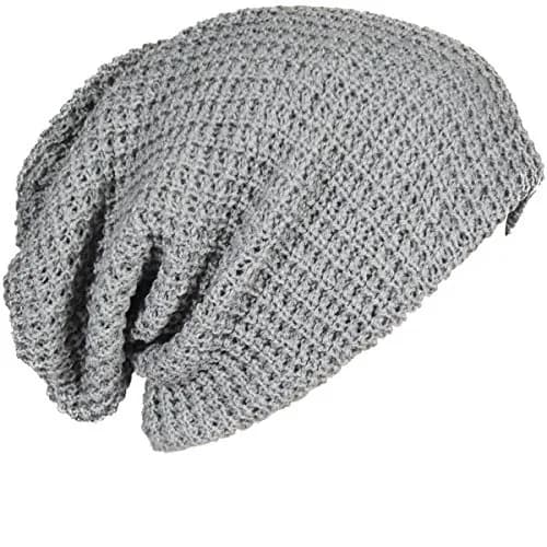 FORBUSITE Slouchy Oversized Beanie Knit Cap Light Gray | Loose Fit, Dual Layer, All-Season Wear thumbnail 1