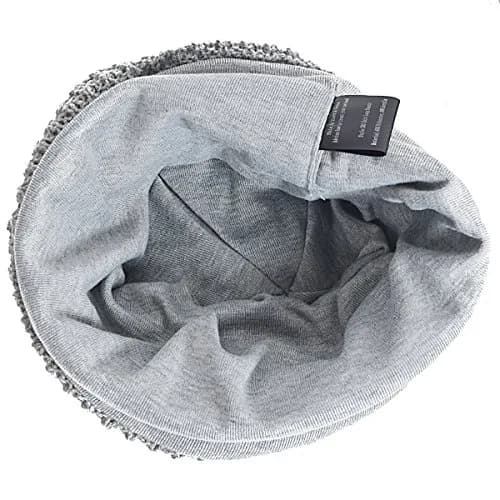 FORBUSITE Slouchy Oversized Beanie Knit Cap Light Gray | Loose Fit, Dual Layer, All-Season Wear thumbnail 2