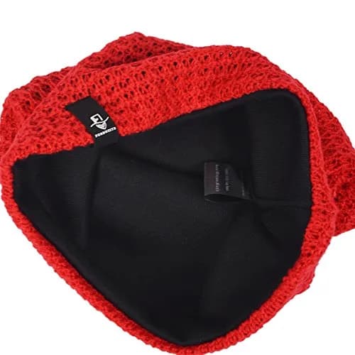 FORBUSITE Slouchy Oversized Beanie Knit Cap Red | Loose Fit for All Seasons thumbnail 3