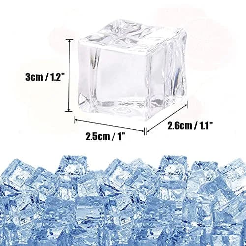 HUIANER Fake Clear Acrylic Plastic Ice Cubes 20 pcs | Realistic Decorative Props thumbnail 2