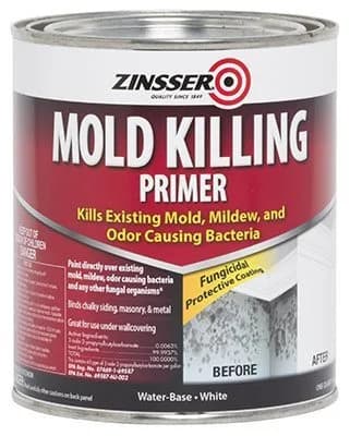 Zinsser Mold Killing Primer White Water-Based 2.84 L (96 Fl Oz) | Kills & Prevents Mold & Mildew — White