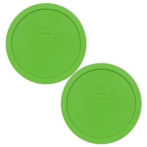 Pyrex 7402-PC Green Food Storage Lids (2-Pack, 56 fl oz / 1.66 L) | BPA-Free Plastic Airtight Fit thumbnail 1