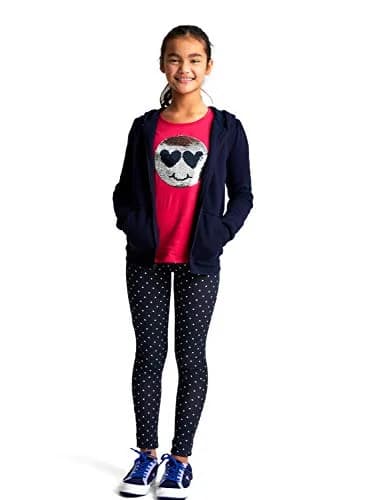 French Toast Girls' Zip Front Fleece Hoodie, Navy, L (10/12) | Cozy School Uniform Layer thumbnail 4