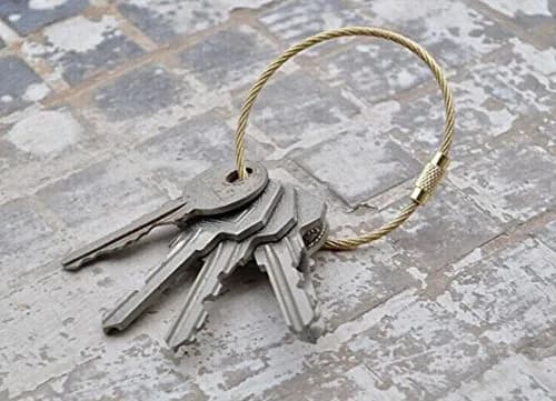 yueton 20pcs Stainless Steel Wire Keychain Cable Key Ring Gold | Lightweight & Durable thumbnail 6