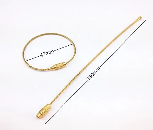 yueton 20pcs Stainless Steel Wire Keychain Cable Key Ring Gold | Lightweight & Durable thumbnail 3