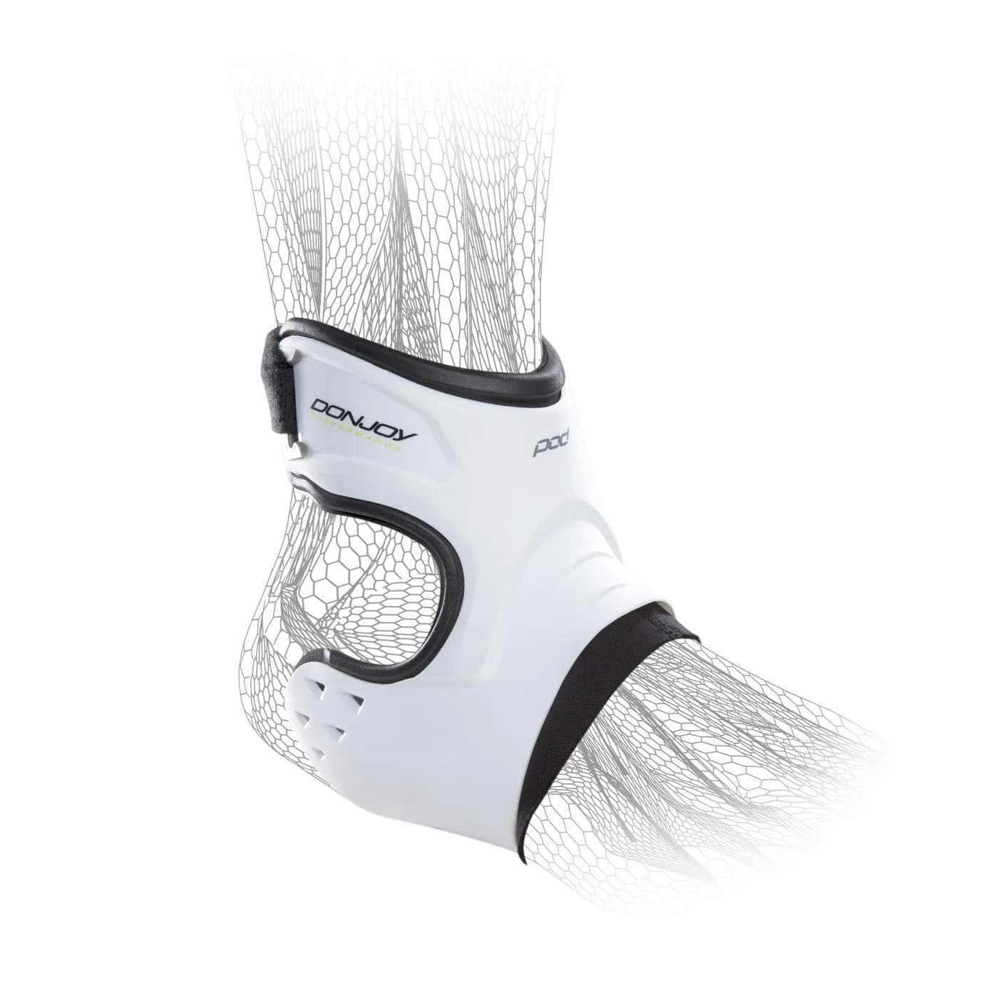 DonJoy Performance POD Ankle Support Brace White Large Left | "Protection On Demand" Technology