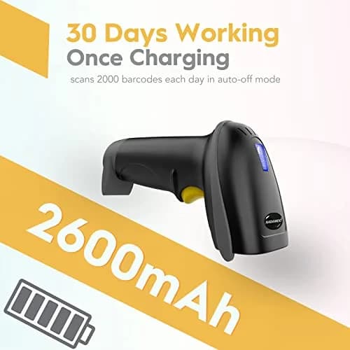 NADAMOO Wireless Barcode Scanner 100m Indoor | 1D Laser Automatic Reader with USB Receiver thumbnail 4
