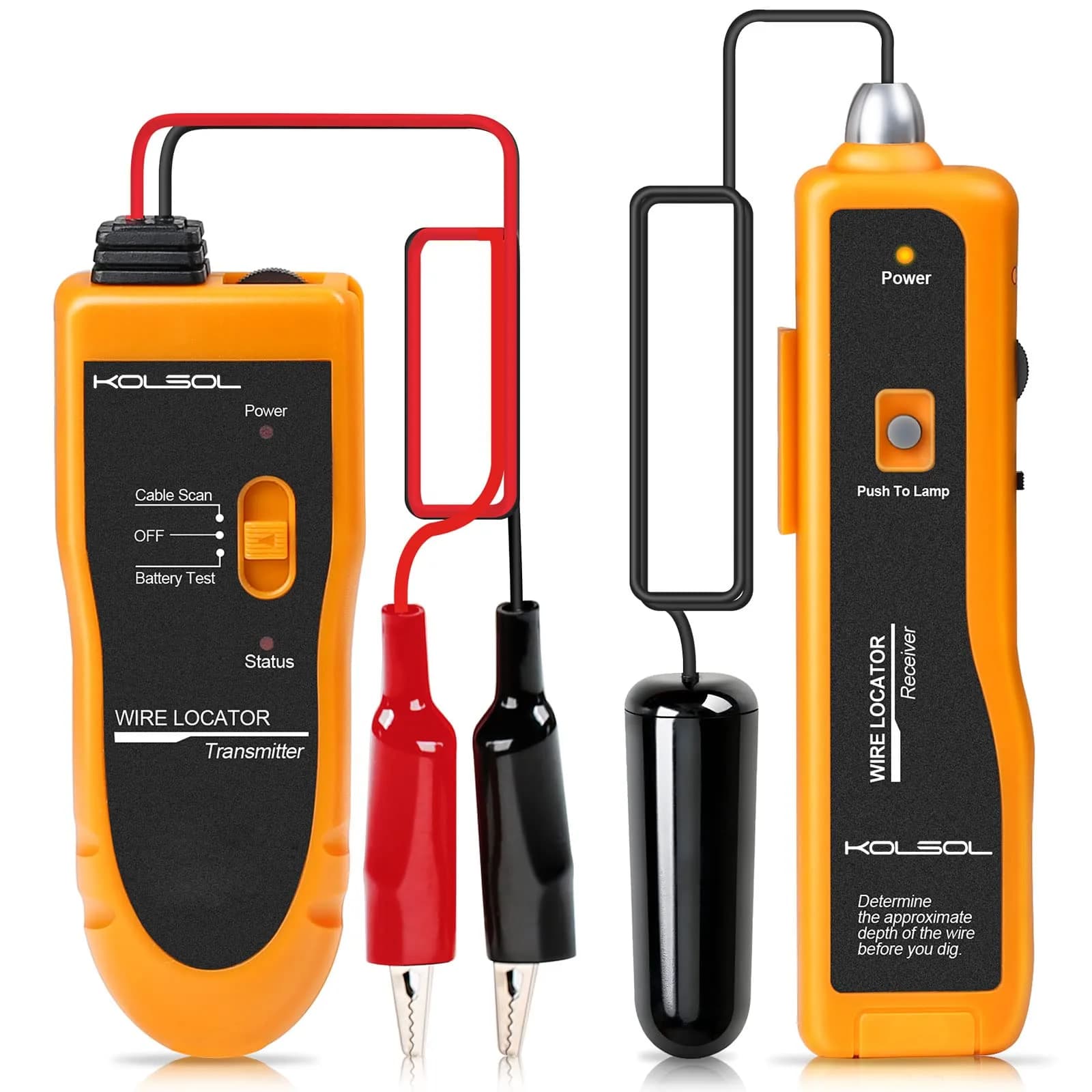 KOLSOL F02 Underground Cable Locator, Wire Tracer with Earphone | Detects Buried Wires up to 1000ft