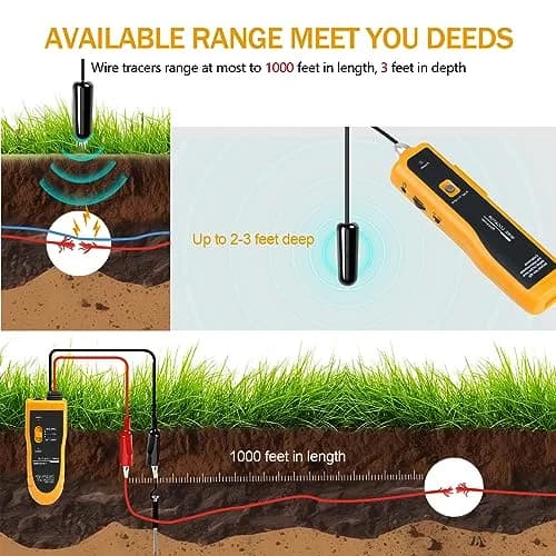 KOLSOL F02 Underground Cable Locator, Wire Tracer with Earphone | Detects Buried Wires up to 1000ft thumbnail 4