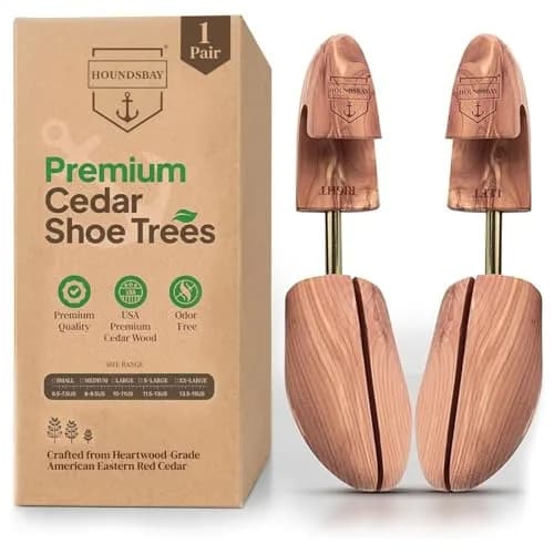 HOUNDSBAY Cedar Shoe Tree, Shoe Trees for Men & Women, Shaper & Stretcher | Aromatic Red Cedar thumbnail 1