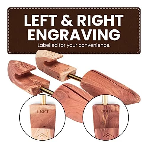 HOUNDSBAY Cedar Shoe Tree, Shoe Trees for Men & Women, Shaper & Stretcher for Boots & Sneakers, XL (11.5-13 US Men's) | Aromatic Red Cedar Wood thumbnail 8