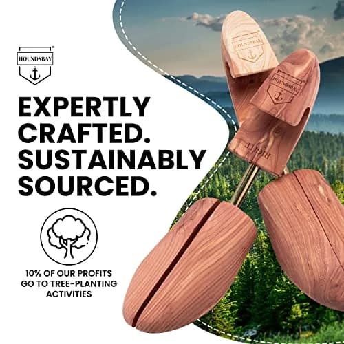 HOUNDSBAY Cedar Shoe Tree, Shoe Trees for Men & Women, Shaper & Stretcher for Boots & Sneakers, XL (11.5-13 US Men's) | Aromatic Red Cedar Wood thumbnail 9