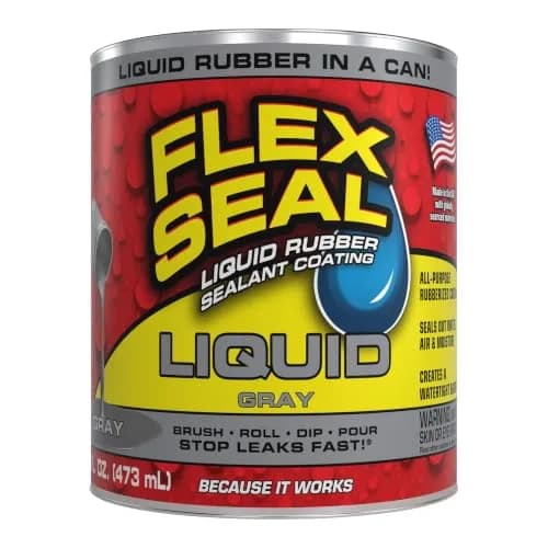 Flex Seal Liquid Rubber Sealant Coating Gray 473ml (16 fl oz) | Waterproof, Flexible, Breathable, UV Resistant thumbnail 1