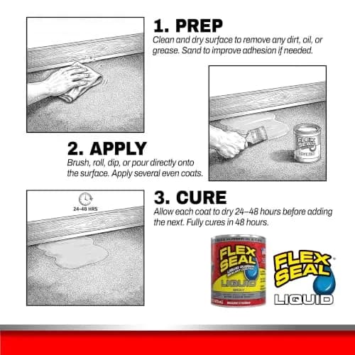 Flex Seal Liquid Rubber Sealant Coating Gray 473ml (16 fl oz) | Waterproof, Flexible, Breathable, UV Resistant thumbnail 6