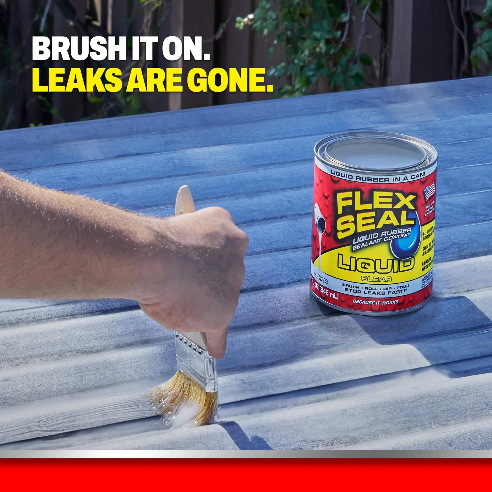 Flex Seal Liquid Rubber Sealant Coating Clear 946ml (32 oz) | Stops Leaks Fast - view 3