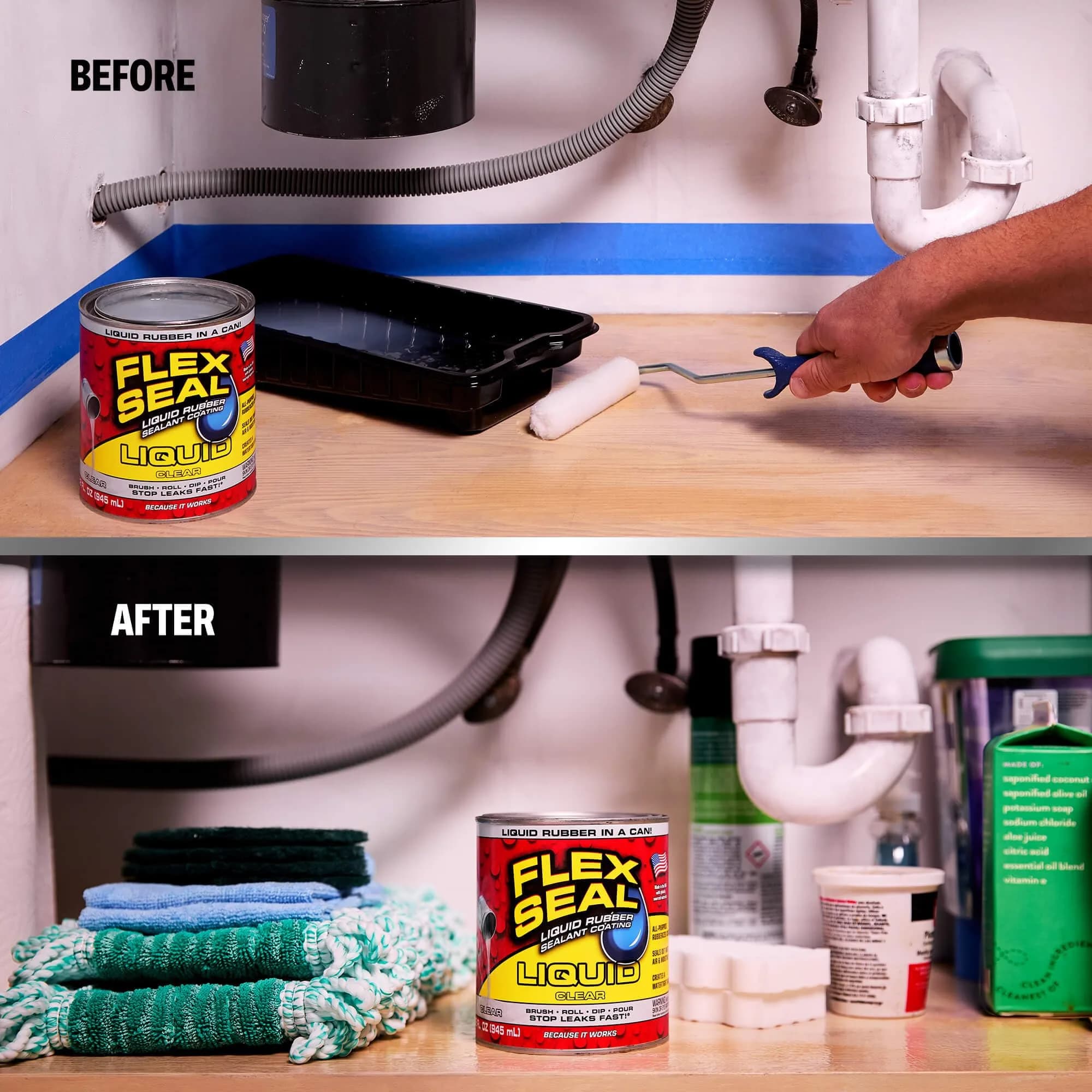 Flex Seal Liquid Rubber Sealant Coating Clear 946ml (32 oz) | Stops Leaks Fast - view 4