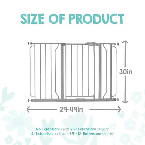 Regalo Safety 29"-49" Extra Wide Baby Gate, Bottom of Stairs & Doorways | Adjustable & Trusted for 30+ Years thumbnail 2