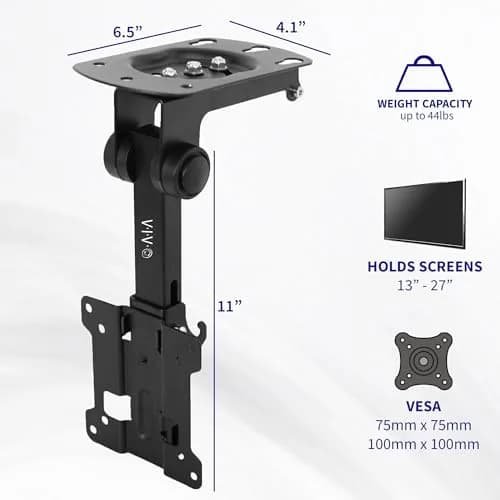VIVO Ceiling Mount for 13-27 in Flat Screens | Space-Saving Ceiling Mount with Tilt & Swivel thumbnail 2