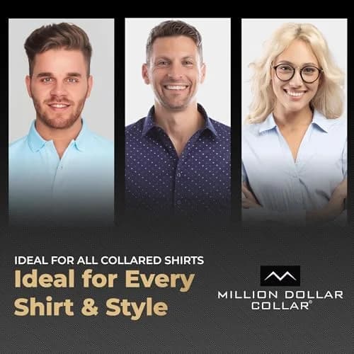 Million Dollar Collar Placket Stays (5-Pack, White) | Crisp Collars for Men's Dress Shirts thumbnail 7