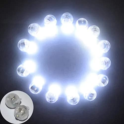 Neo LOONS White Round LED Ball Lamp Lights 1.7cm (0.67 inch) Diameter | 100 pcs for Paper Lanterns & Balloons thumbnail 7
