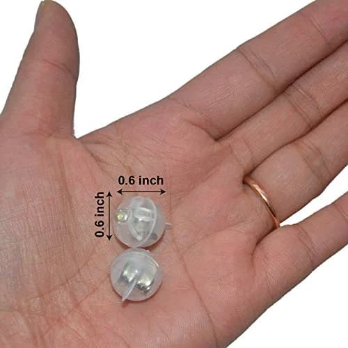 Neo LOONS White Round LED Ball Lamp Lights 1.7cm (0.67 inch) Diameter | 100 pcs for Paper Lanterns & Balloons thumbnail 2