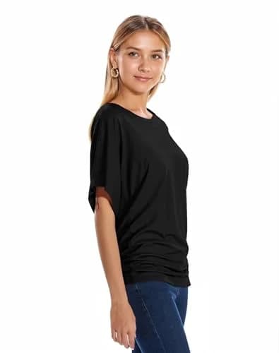 Hybrid & Company Womens Boat Neck Dolman Top Shirt Small | Light, Stretchy & Versatile thumbnail 5