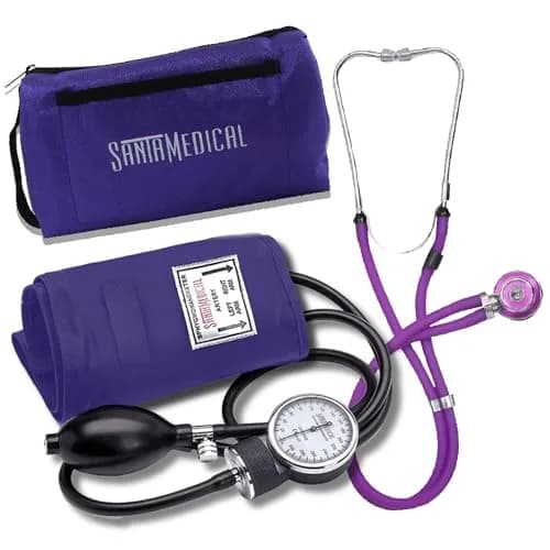 Santamedical Aneroid Sphygmomanometer with Stethoscope - Purple, 0.01 oz (0.28 g) | Accurate Manual BP Monitor for Home & Professionals thumbnail 1