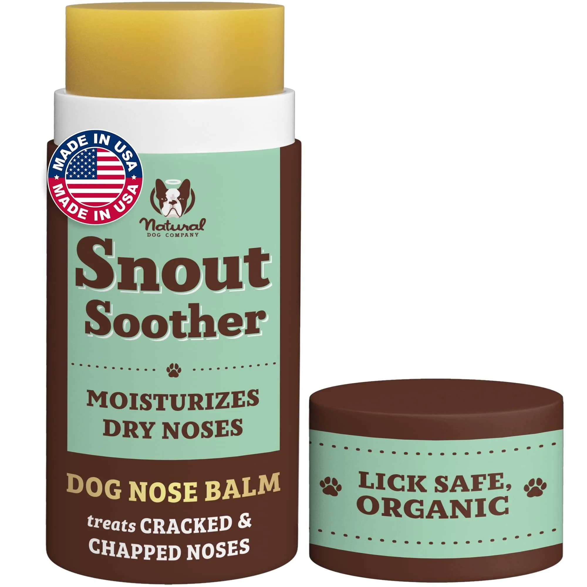 Natural Dog Company Snout Soother 0.15 oz Travel Stick | Nourishing Nose Balm for All Breeds — 2 oz