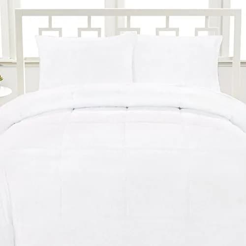 Aurora Bedding King Comforter White | Hypoallergenic Microfiber Box Stitch (70-120 chars) thumbnail 1