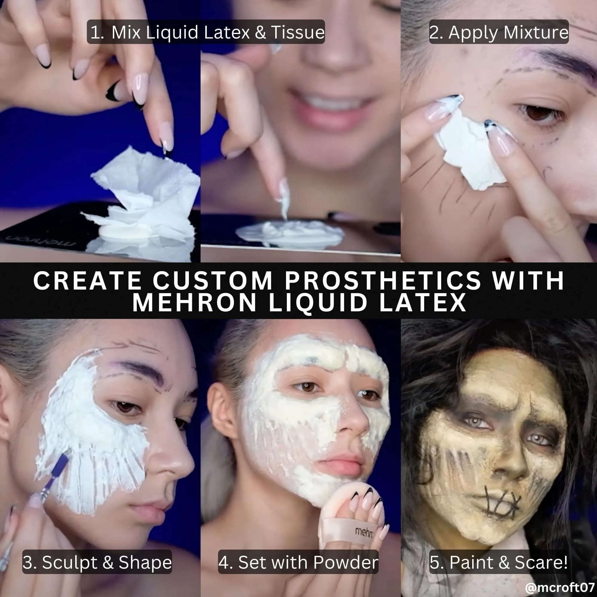 Mehron Makeup Liquid Latex 1 oz (29.57 ml) Light Flesh | Professional SFX Adhesive for Prosthetics & Textured Effects thumbnail 6