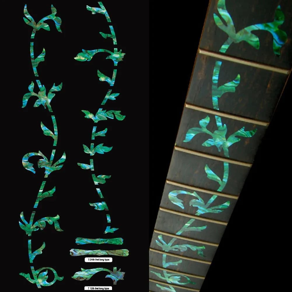 Inlaystickers Tree of Life Fret Markers for Guitars - Abalone Red | Real Inlay Look — Abalone Green