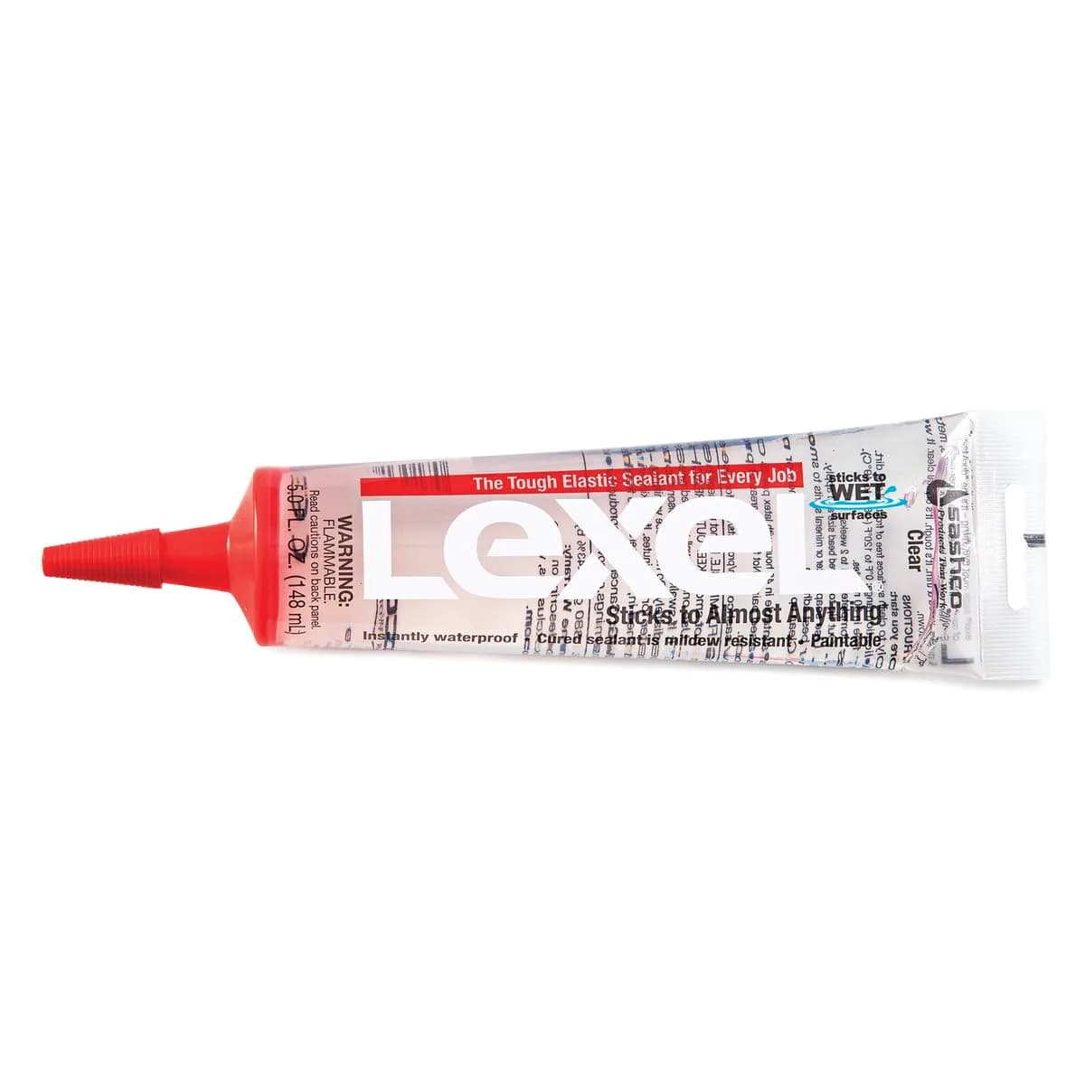 Sashco Lexel Weatherproofing Caulk 5.0oz Clear | Elastic, Waterproof & Paintable Sealant (70-120c)