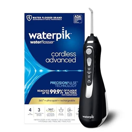Waterpik Cordless Advanced Water Flosser WP-580 Black | Portable Rechargeable Oral Irrigator - main product image