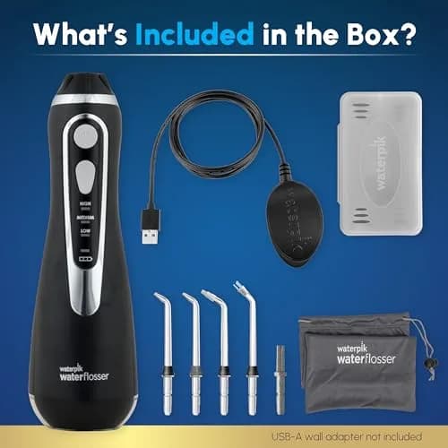 Waterpik Cordless Advanced Portable Water Flosser, Rechargeable, Black | 200ml (7 Fl Oz) Reservoir | ADA Accepted thumbnail 4