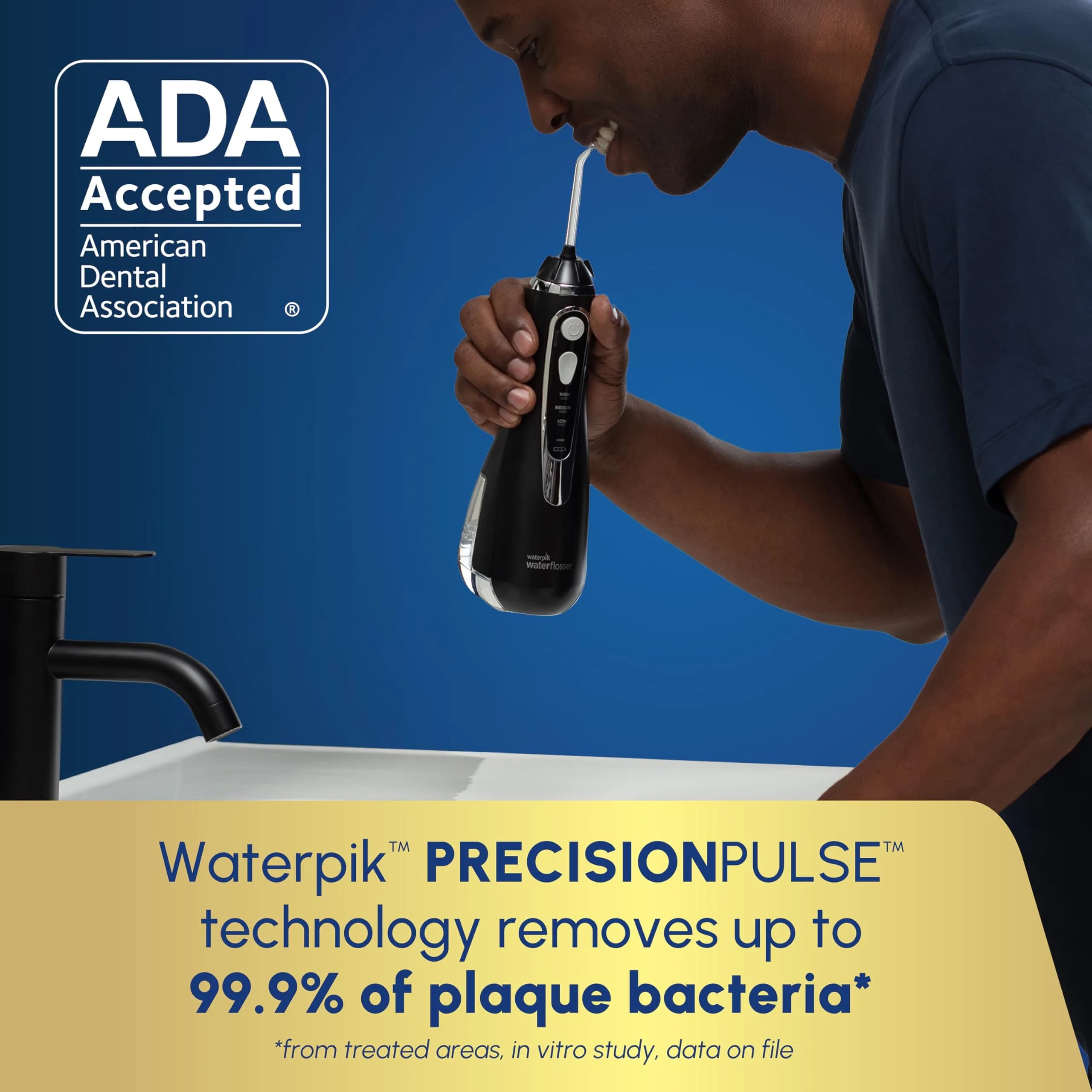 Waterpik Cordless Advanced Portable Water Flosser, Rechargeable, Black | 200ml (7 Fl Oz) Reservoir | ADA Accepted - view 3