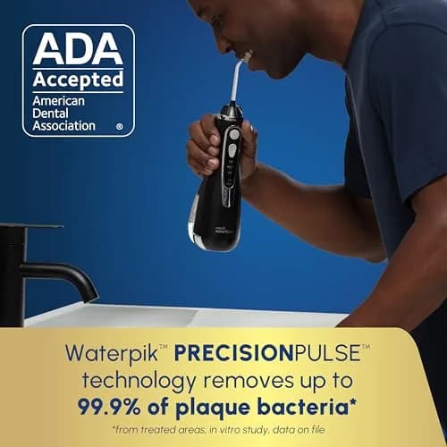 Waterpik Cordless Advanced Portable Water Flosser, Rechargeable, Black | 200ml (7 Fl Oz) Reservoir | ADA Accepted thumbnail 3
