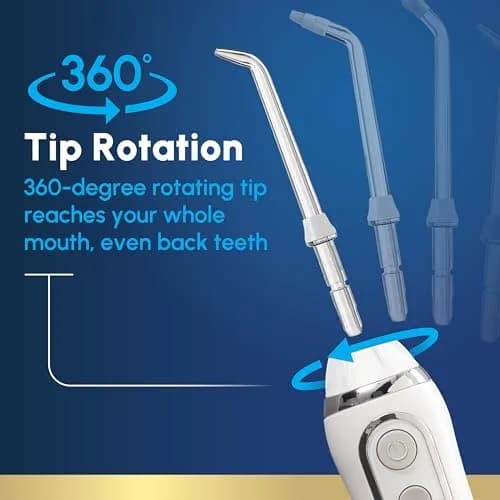Waterpik Cordless Advanced Water Flosser WP-580 White | ADA Accepted Oral Irrigator for Travel & Daily Use thumbnail 6