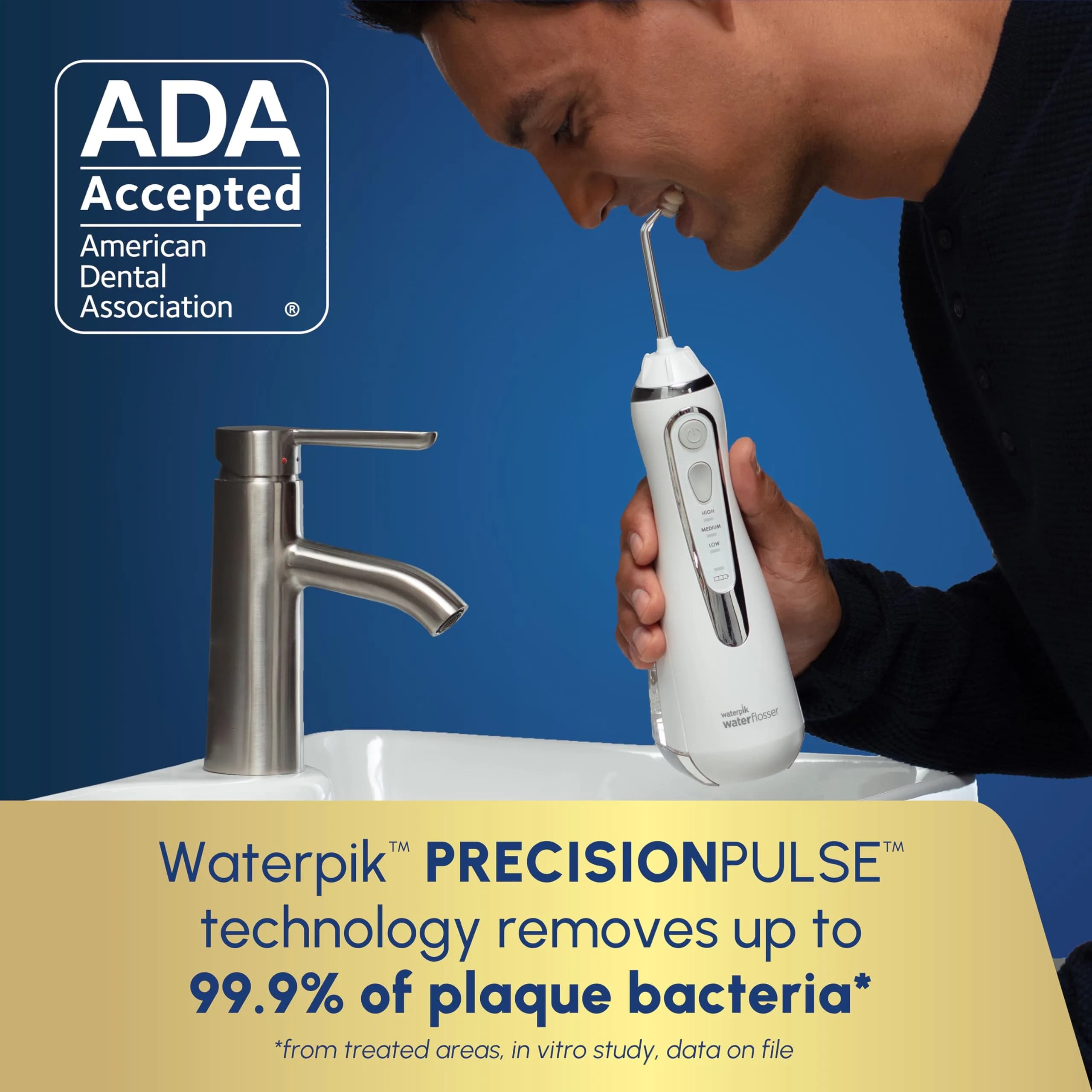 Waterpik Cordless Advanced Water Flosser WP-580 White | ADA Accepted Oral Irrigator for Travel & Daily Use - view 3