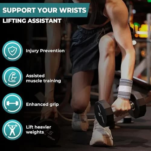 NeoTech Care Wrist Band - Adjustable Compression Strap - Elastic & Breathable Fabric - Support Sleeve for Tennis, Sports, Exercise - Men, Women, Right or Left (Gray, L) thumbnail 6