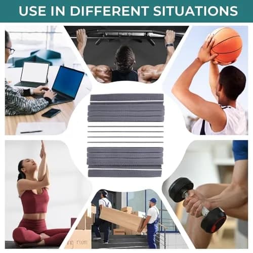 NeoTech Care Wrist Band - Adjustable Compression Strap - Elastic & Breathable Fabric - Support Sleeve for Tennis, Sports, Exercise - Men, Women, Right or Left (Gray, L) thumbnail 9