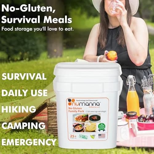 NuManna No-Gluten Family Pack Bucket 126 Servings | 25-Year Shelf Life | Emergency Food Supply, Made in USA thumbnail 6