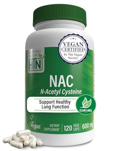 Health Thru Nutrition N-Acetyl-Cysteine 600mg | Vegan Supplement for Immunity & Liver Support thumbnail 1