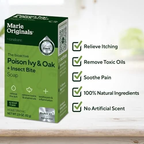 Marie Originals Poison Ivy Soap Bar | All Natural Poison Ivy Treatment | Anti-Itch Skin Cleanser Bar Wash for Poison Ivy, Poison Oak & Sumac | Soothes & Relieves Rashes | 2.9 Ounces thumbnail 2
