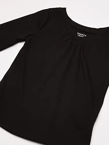 French Toast Big Girls' Long Sleeve V-Neck Tee, Black, XL (14/16) | Casual Polyblend Jersey for Daily Wear thumbnail 2