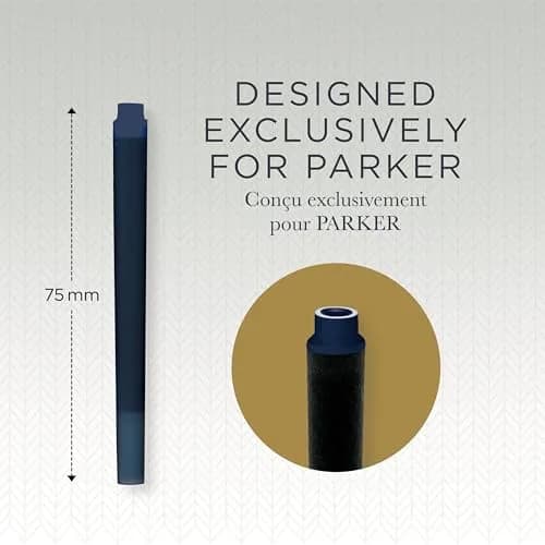 Parker Quink Fountain Pen Ink Refills Box of 5 | Smooth Blue-Black Ink Flow thumbnail 2