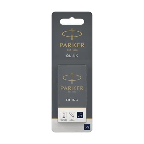 Parker Quink Fountain Pen Refill Pack of 5 Blue-Black Ink Cartridges | Smooth Ink Flow thumbnail 6
