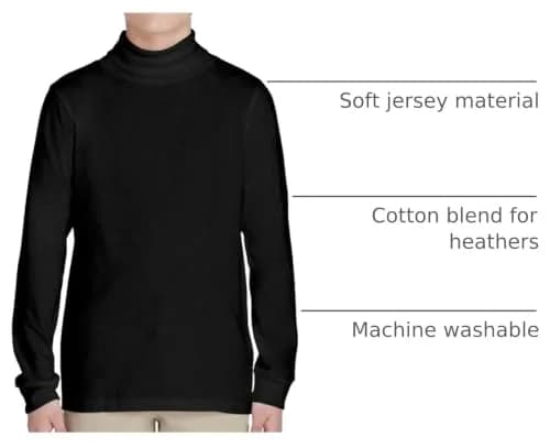 French Toast Big Boys' Long Sleeve Turtleneck Shirt, Black, 8 | Stylish & Soft Cotton for School & Casual Wear thumbnail 3