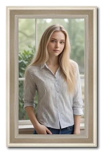 Poster Palooza 12x17 Frame Silver Modern Solid Wood Picture Frame | 0.75 Inch Moulding Width | with UV Acrylic Plexiglass, Foam Board Backing & Hanging Hardware Included thumbnail 2